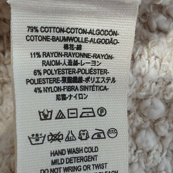 FREE PEOPLE BIG EASY COWL NECK SWEATER,  CREAM, OVERSIZED WOMENS SMALL - Picture 9 of 10